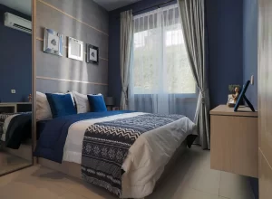 desain minimalis kamar tidur dari The Visenda Residence, Serang