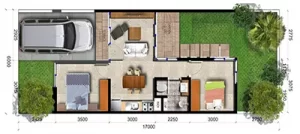 denah rumah dengan banyak ruangan,tipe edelweiss dari visenda residence