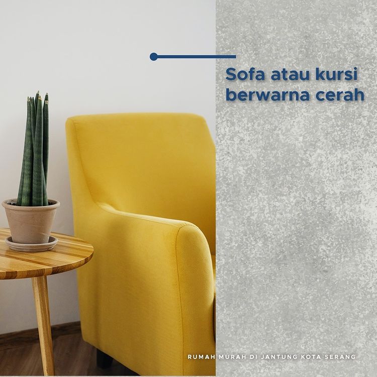 sofa berwarna cerah bikin makin instagramable